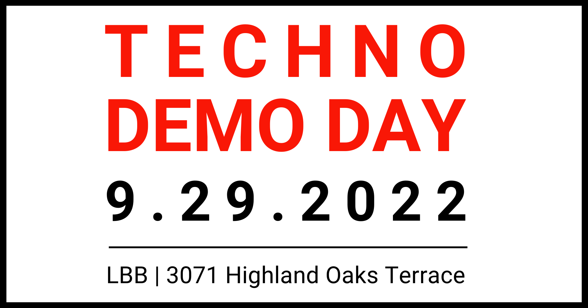 Techno Demo Day website bold outline